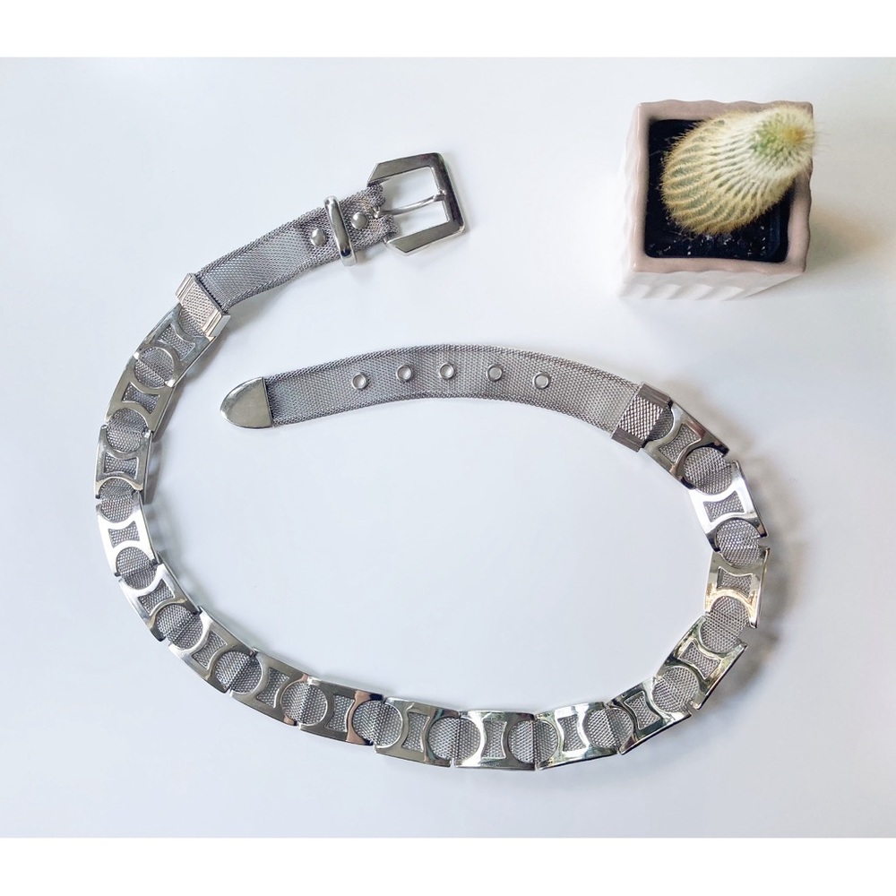 Vintage Silver Mesh Chain Link Belt - Western Belt - Retro Glam Cowgirl